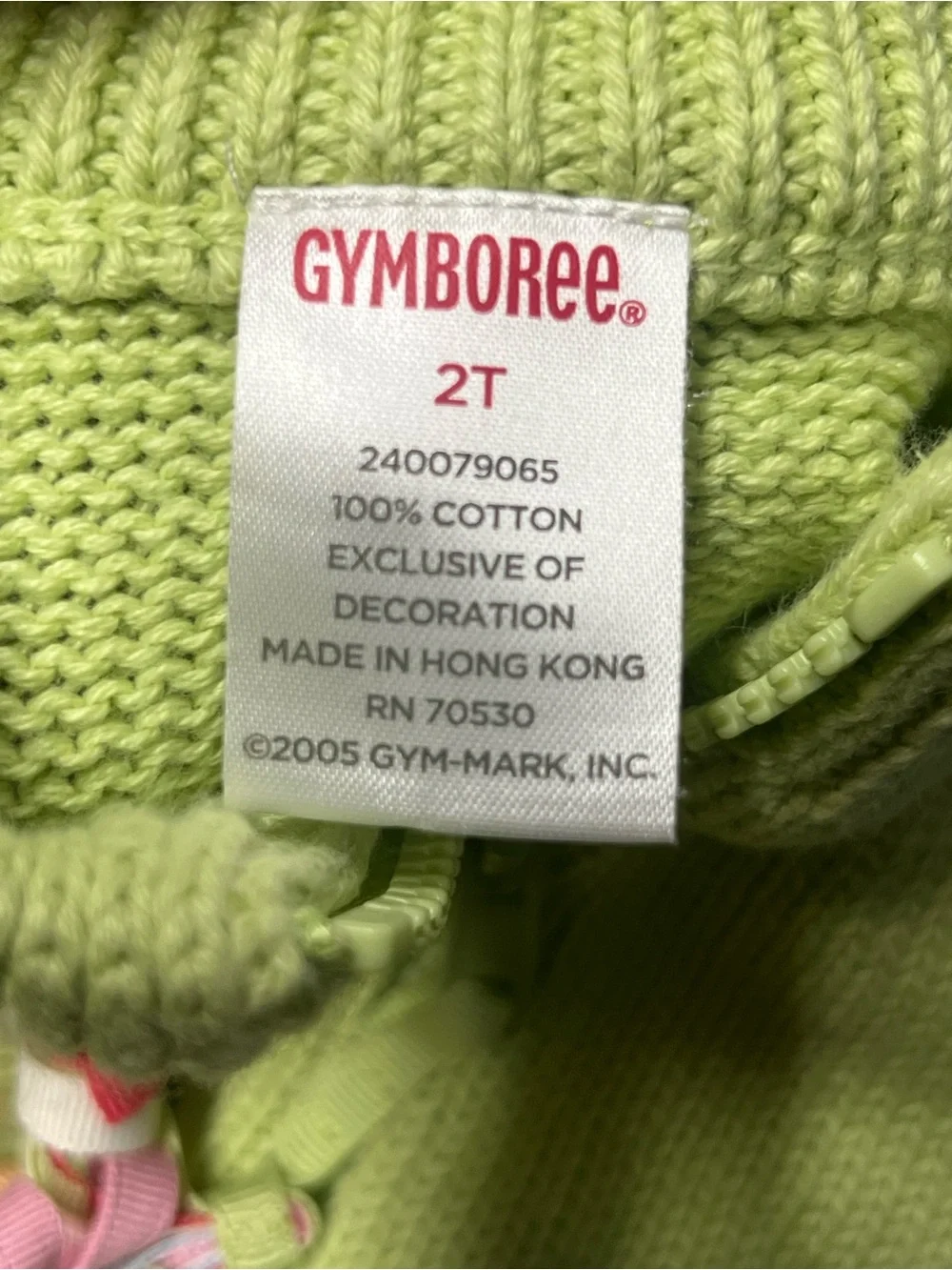 Vintage Y2K Gymboree Lime Green Zip-Up Knit Cardigan Sweater Stripes